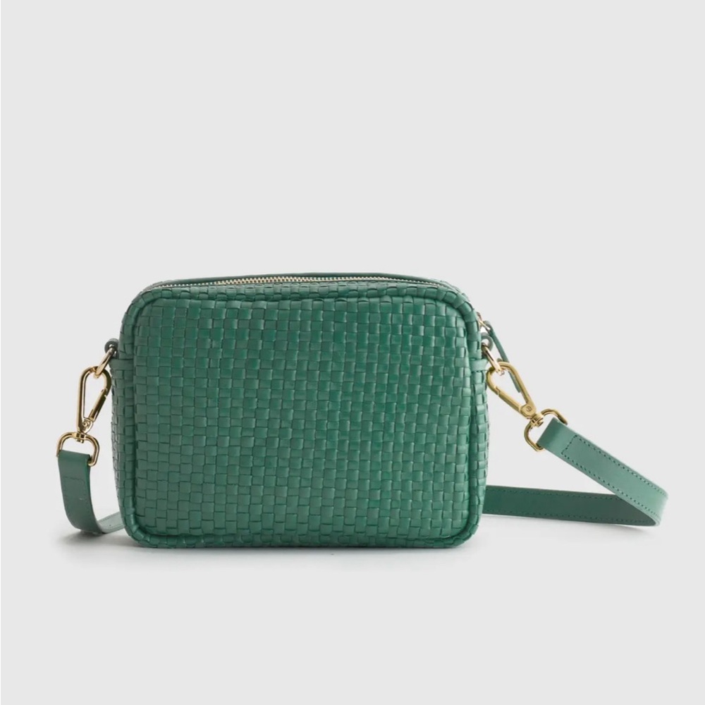 EUC Quince Italian Leather Handwoven Crossbody
